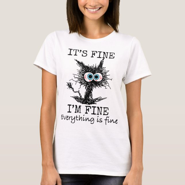 T-shirt Ça va tout va bien Chat papa (Devant)