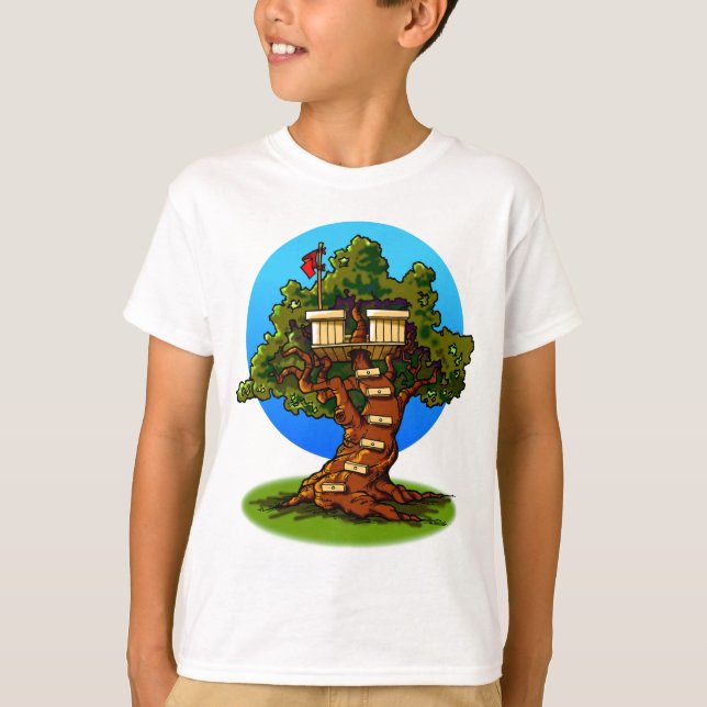T-shirt Cabane dans un arbre de bande dessinée (Devant)
