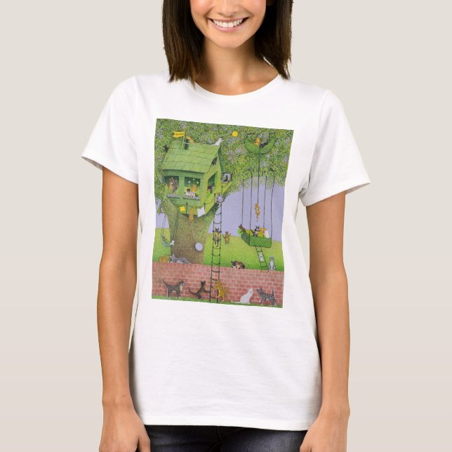 T-shirt Cabane dans un arbre de chat (Devant)