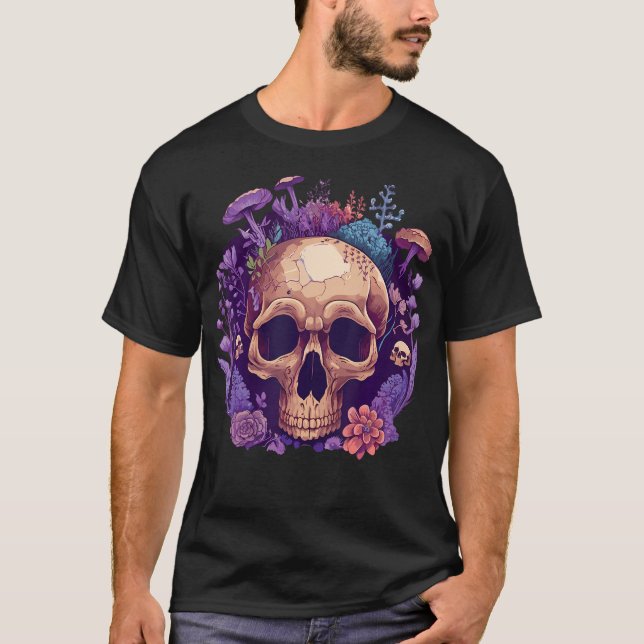 T-shirt Cabane de collectionneur de champignons crâniens,  (Devant)