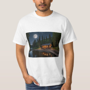 T-shirt Cabine dans les bois la nuit