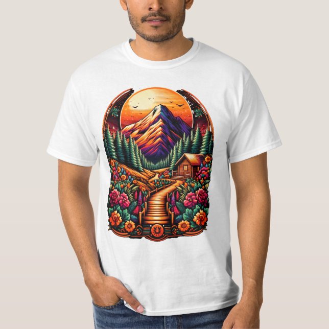 T-shirt Cabine de montagne (Devant)
