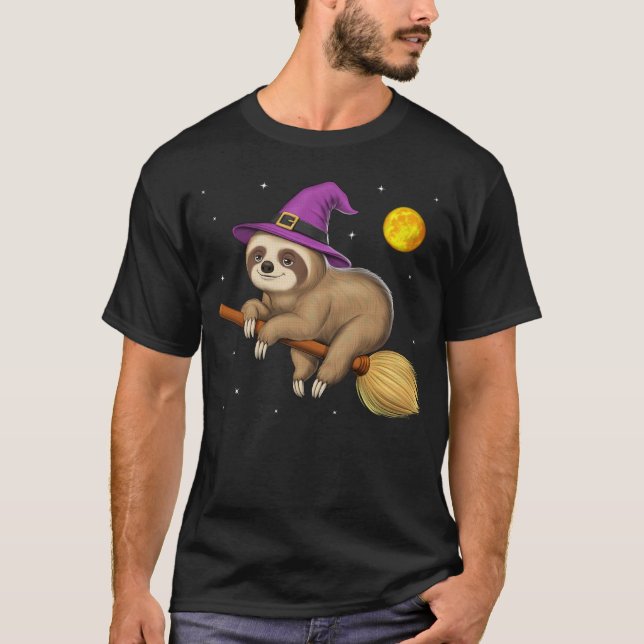 T-shirt Cabine d'équitation sorcière Sloth (Devant)