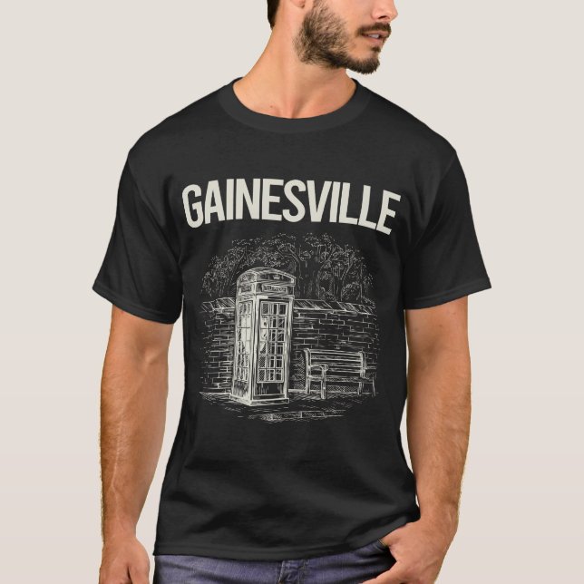 T-shirt Cabine téléphonique vintage Gainesville (Devant)