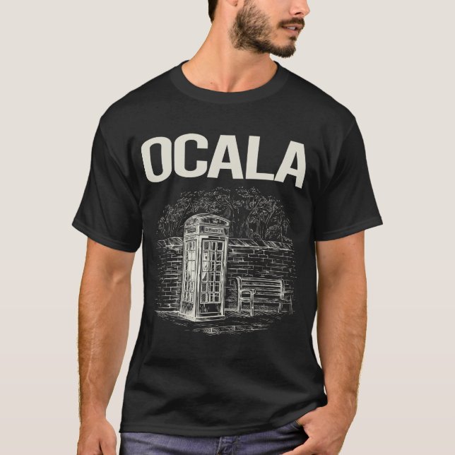 T-shirt Cabine téléphonique vintage Ocala (Devant)