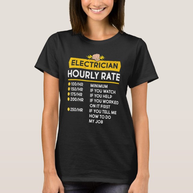 T-shirt Câble électrique à tarif horaire (Devant)