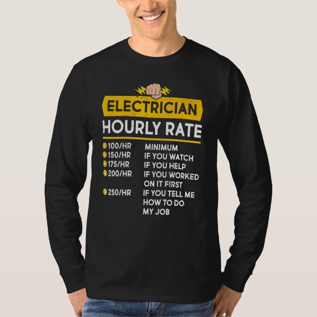 T-shirt Câble électrique à tarif horaire (Devant)