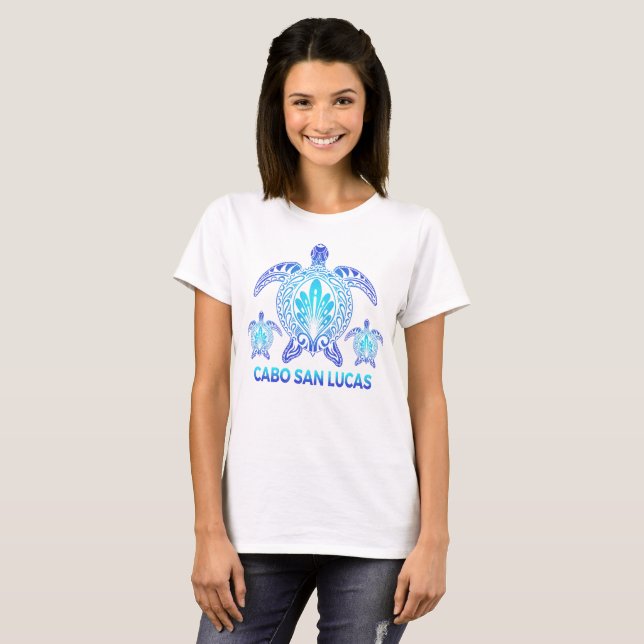 T-shirt Cabo San Lucas Mexique MX Blue Sea Turtle Souvenir (Devant entier)