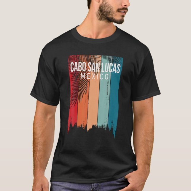 T-shirt Cabo San Lucas Mexique Rétro T Chemise (Devant)