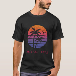 T-shirt Cabo San Lucas Palmier Dévêtu Et Arbre De Coucher 