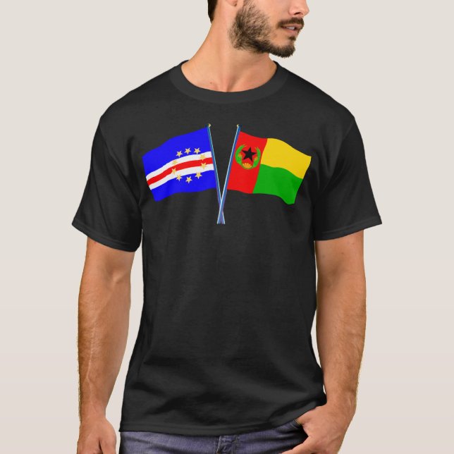 T-shirt Cabo Verde 2 drapeaux (Devant)