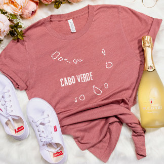 T-shirt Cabo Verde Country Map Shirt Cape Verde Outline