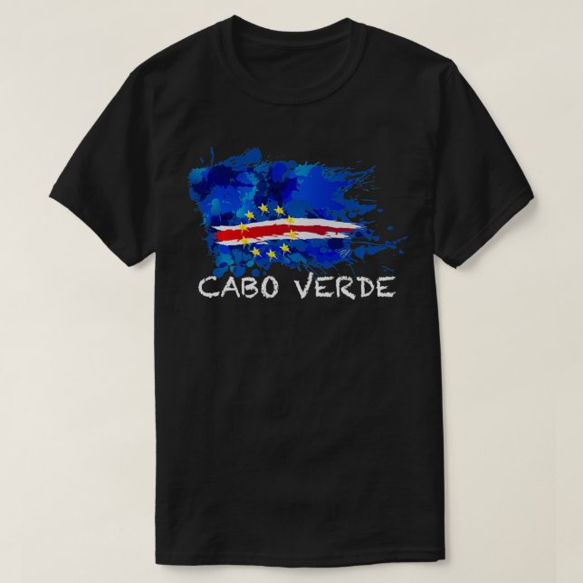T-shirt CABO VERDE SPLASHED PAINT FLAG with white tet Pull (Design devant)