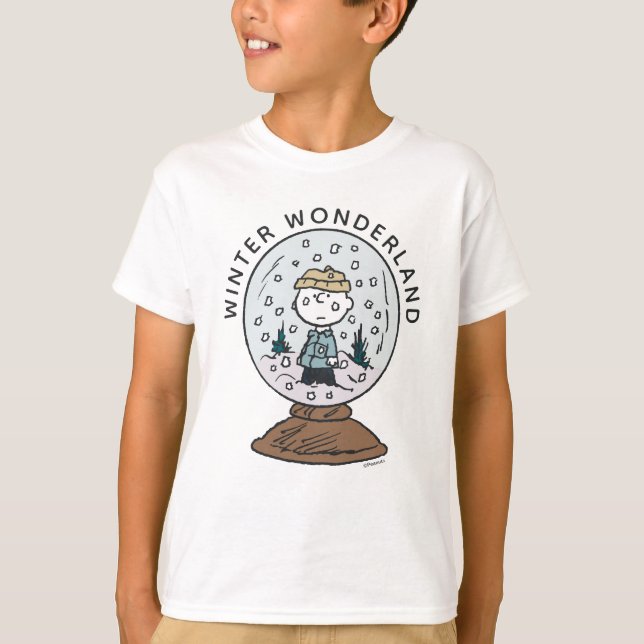 T-shirt cacahuètes | Charlie Brown Snow Globe (Devant)