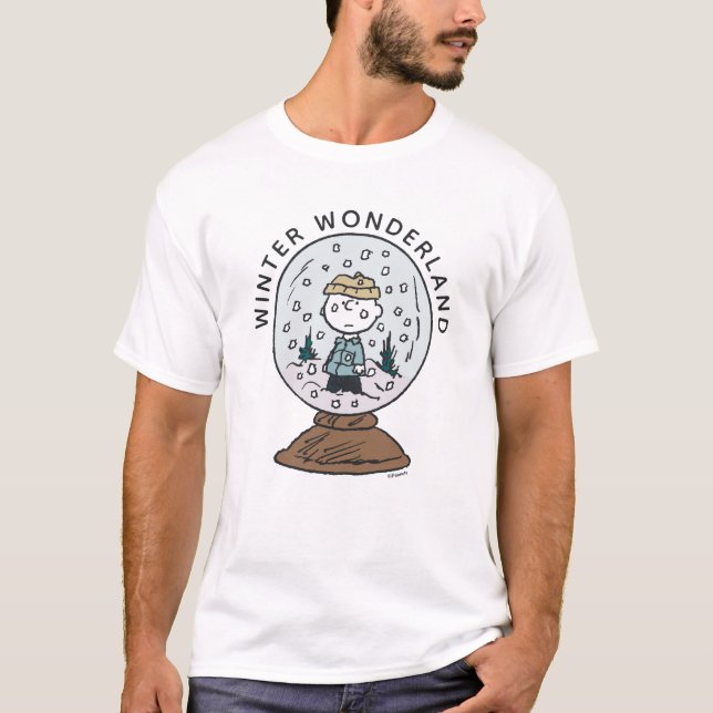 T-shirt cacahuètes | Charlie Brown Snow Globe (Devant)