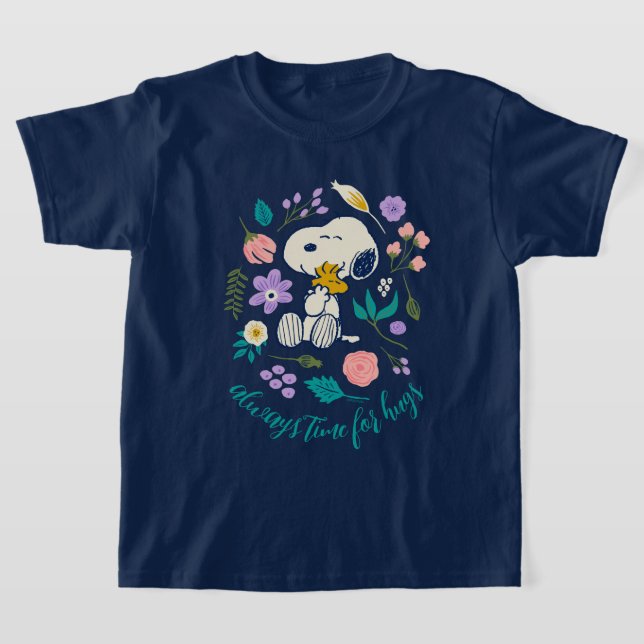 T-shirt cacahuètes en fleur | Snoopy & Woodstock Flower Hu (Poser)