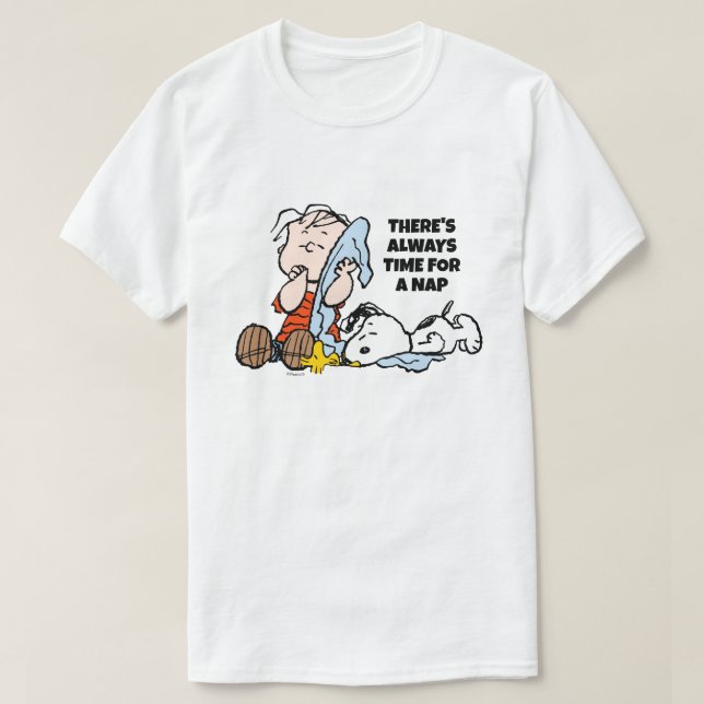 T-shirt cacahuètes | Lin, Snoopy & Woodstock Napping (Design devant)