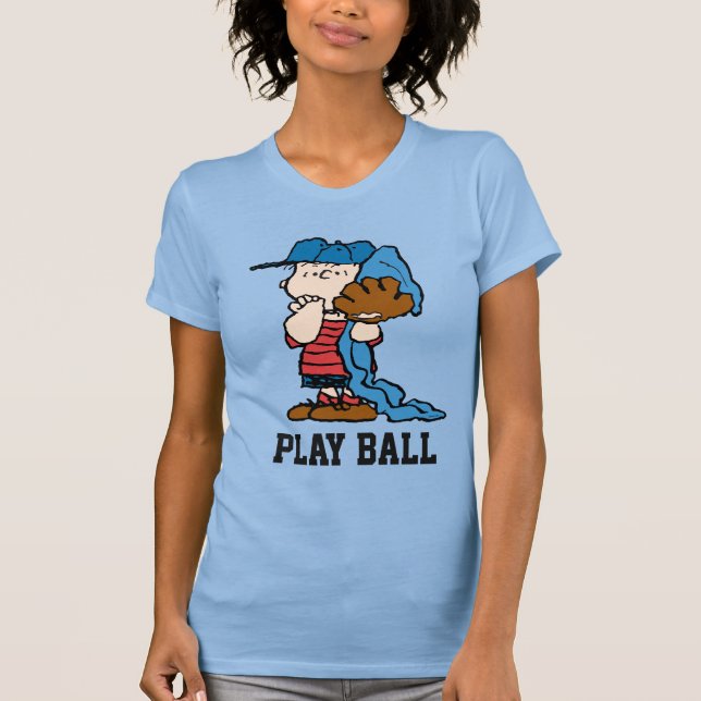T-shirt cacahuètes | Linus Dans Son Engin De Baseball (Devant)