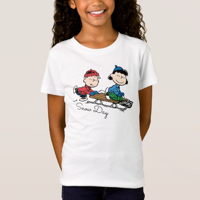 T-Shirt cacahuètes | Linus & Lucy Sled Riding (Devant)