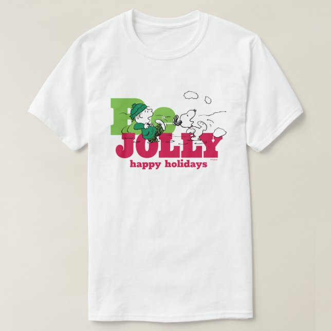 T-shirt cacahuètes | Linus & Snoopy Be Jolly (Design devant)