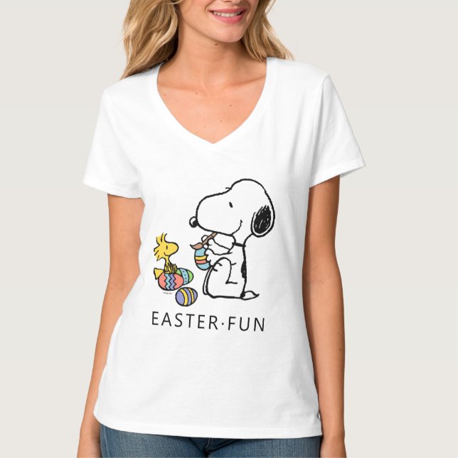 T-shirt cacahuètes | Oeufs de peinture Snoopy & Woodstock (Devant)