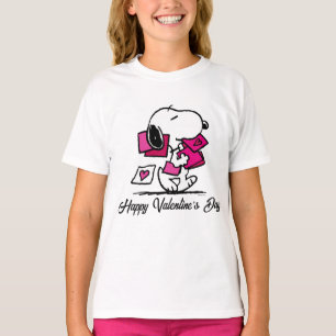 T-shirt cacahuètes   Saint Valentin   Snoopy Avec Valentin