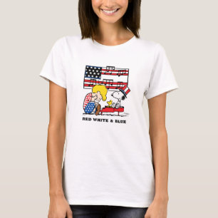 T-shirt cacahuètes Schroeder patriotique, Woodstock & Sn