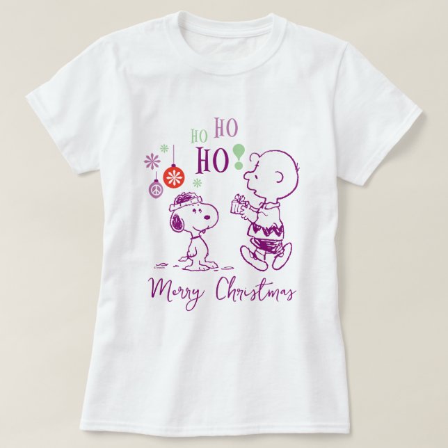 T-shirt cacahuètes | Snoopy & Charlie Brown Ho Ho Ho (Design devant)