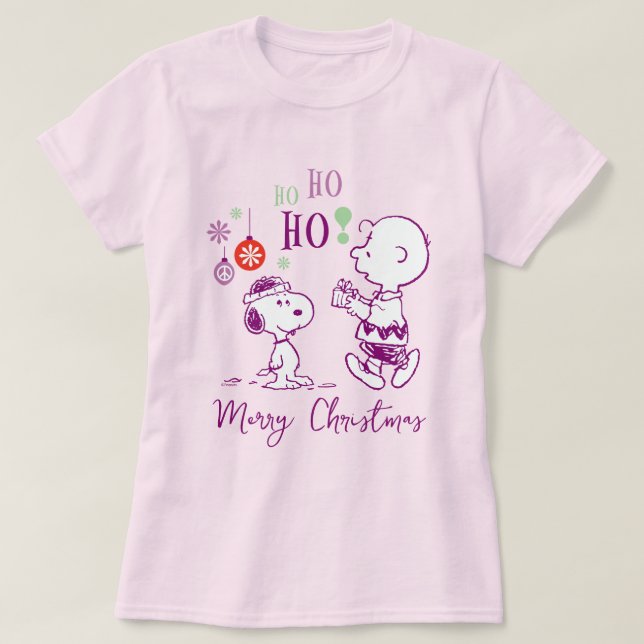 T-shirt cacahuètes | Snoopy & Charlie Brown Ho Ho Ho (Design devant)