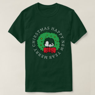 T-shirt cacahuètes Snoopy Christmas Wreath