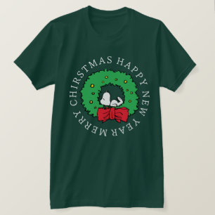 T-shirt cacahuètes   Snoopy Christmas Wreath