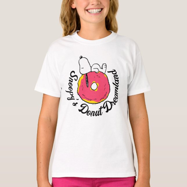 T-shirt cacahuètes | Snoopy Donut rose (Devant)