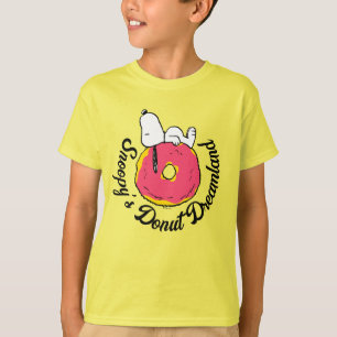 T-shirt cacahuètes Snoopy Donut rose