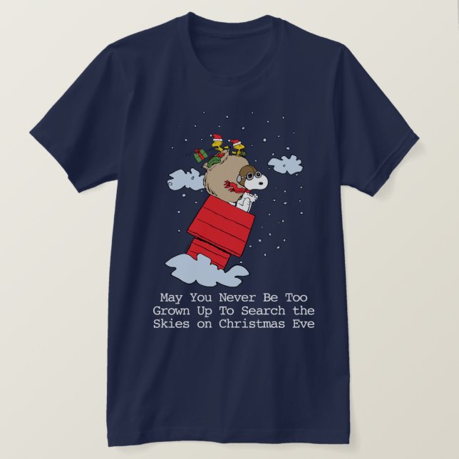T-shirt cacahuètes | Snoopy le baron rouge à Noël (Design devant)