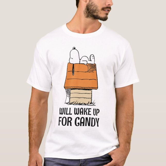 T-shirt cacahuètes | Snoopy Se Réveillera Pour Les Bonbons (Devant)