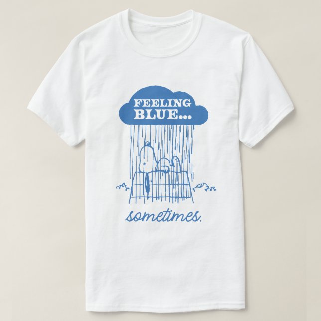 T-shirt cacahuètes | Snoopy Sentiment Bleu Est OK Aussi (Design devant)