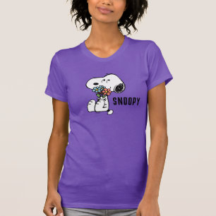 T-shirt cacahuètes   Snoopy Stop & Smell the Flowers