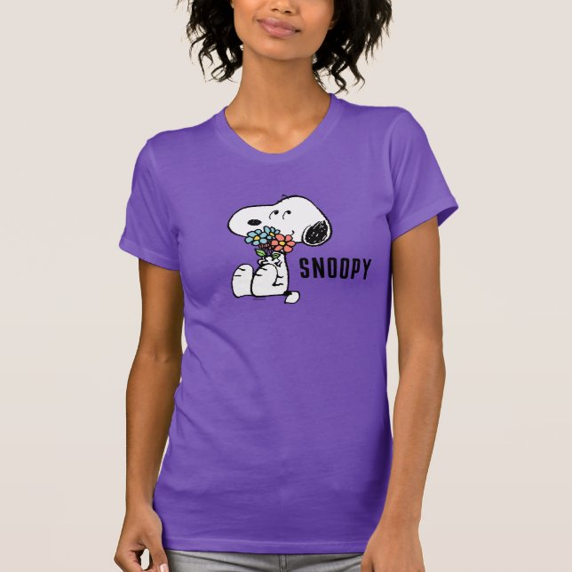 T-shirt cacahuètes | Snoopy Stop & Smell the Flowers (Devant)