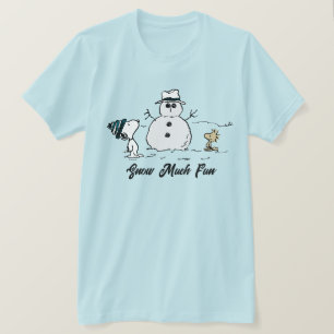T-shirt cacahuètes   Snoopy & Woodstock Build A Snowman