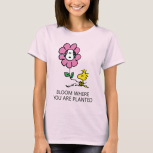 T-shirt cacahuètes   Snoopy & Woodstock Flower