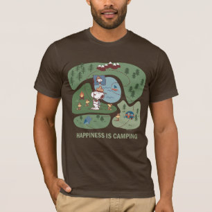 T-shirt cacahuètes   Snoopy & Woodstock Happiness is Campi