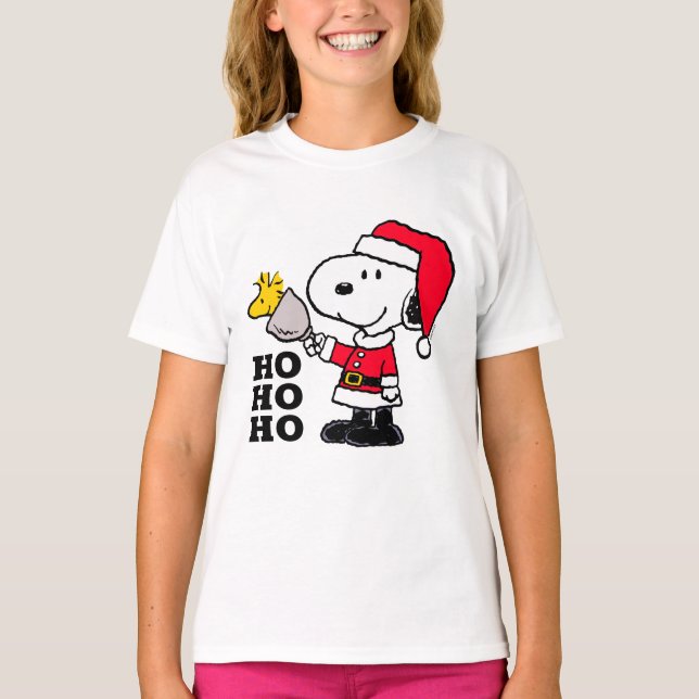 T-shirt cacahuètes | Snoopy & Woodstock Ho Ho Ho (Devant)