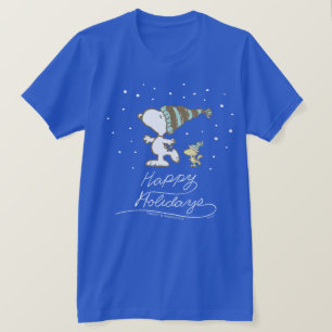 T-shirt cacahuètes   Snoopy & Woodstock Patinage d'hiver