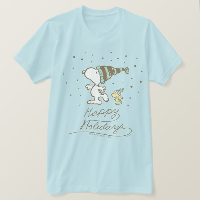 T-shirt cacahuètes | Snoopy & Woodstock Patinage d'hiver (Design devant)