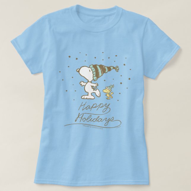 T-shirt cacahuètes | Snoopy & Woodstock Patinage d'hiver (Design devant)