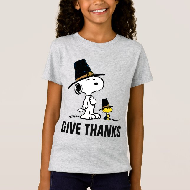 T-Shirt cacahuètes | Snoopy & Woodstock Pilgrim (Devant)