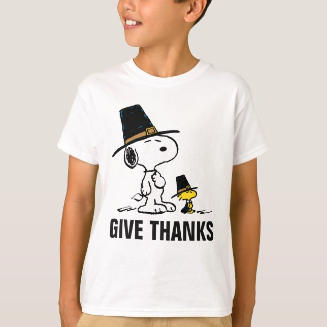 T-shirt cacahuètes | Snoopy & Woodstock Pilgrim (Devant)