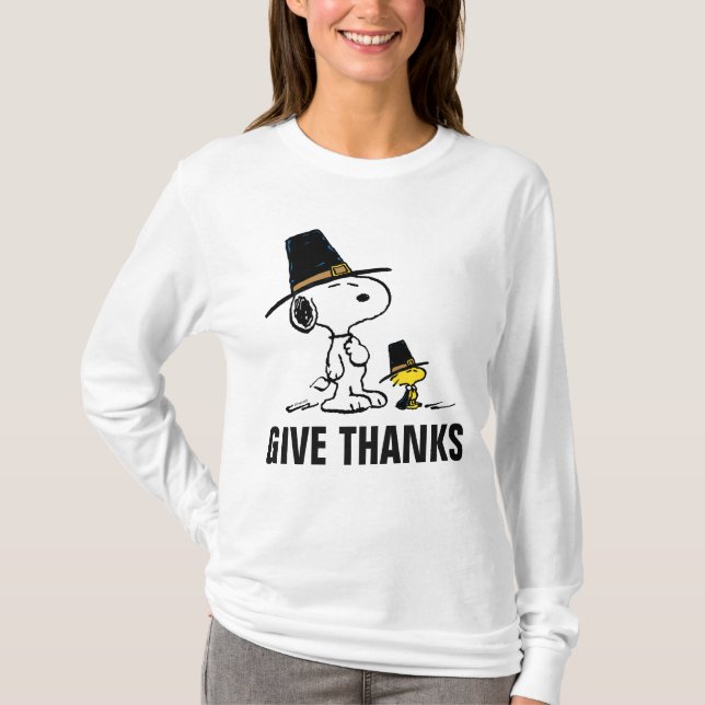 T-shirt cacahuètes | Snoopy & Woodstock Pilgrim (Devant)