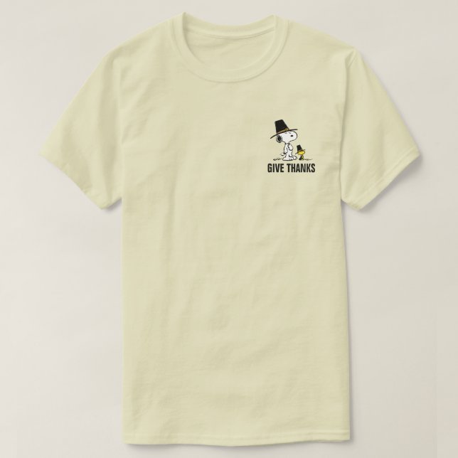 T-shirt cacahuètes | Snoopy & Woodstock Pilgrim (Design devant)