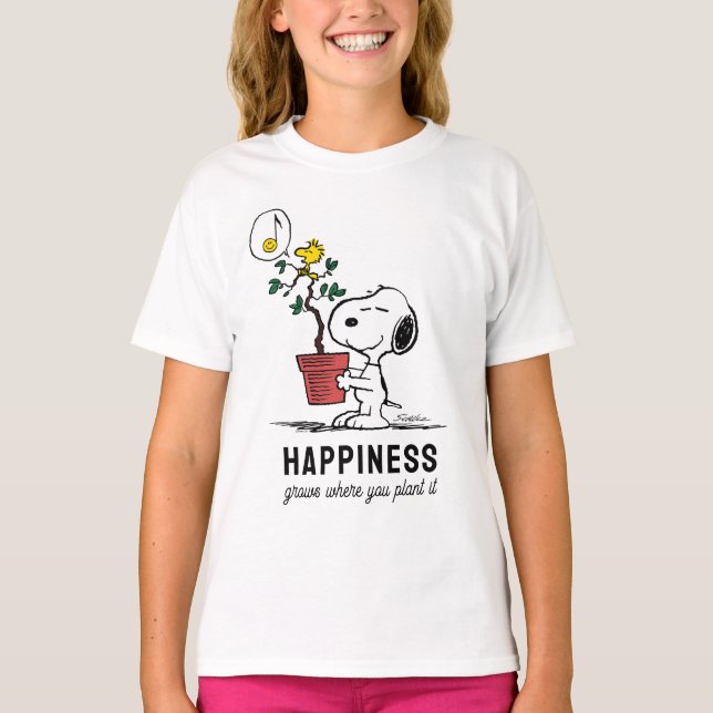 T-shirt cacahuètes | Snoopy & Woodstock Plante A Tree (Devant)